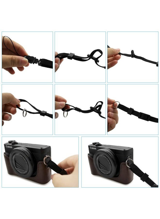 G7X II G7X III Case - Vintage Leather Camera Case for Canon PowerShot G7 X Mark II/G7 X Mark III - Protective Case with Strap, Brown