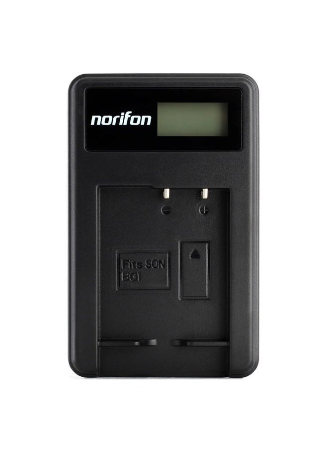 NP-BG1 LCD USB Charger for Sony Cyber-Shot DSC-H50 DSC-H55 DSC-H70 DSC-H90 DSC-HX30V DSC-HX5V DSC-HX7V DSC-HX9V DSC-W150 DSC-W290 DSC-W230 DSC-W220 DSC-W200-W300 DSC-W50 Camera and More Black