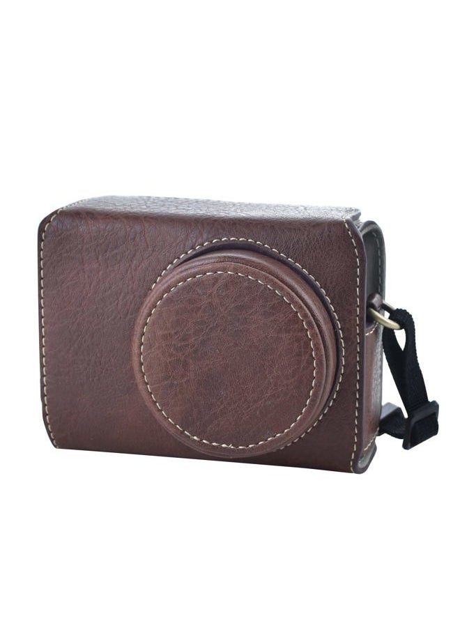 Ricoh GR III/GR IIIx Case - Vintage PU Leather Camera Case for Ricoh GR IIIx GR III GRIII GR3 DSLR Camera - Protective Case with Strap - Coffee