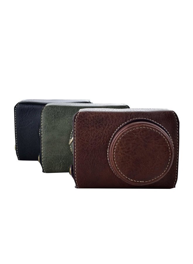 Ricoh GR III/GR IIIx Case - Vintage PU Leather Camera Case for Ricoh GR IIIx GR III GRIII GR3 DSLR Camera - Protective Case with Strap - Coffee