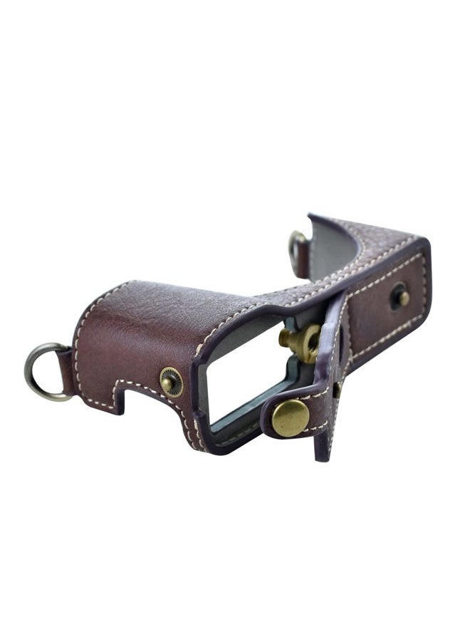 Ricoh GR III/GR IIIx Case - Vintage PU Leather Camera Case for Ricoh GR IIIx GR III GRIII GR3 DSLR Camera - Protective Case with Strap - Coffee