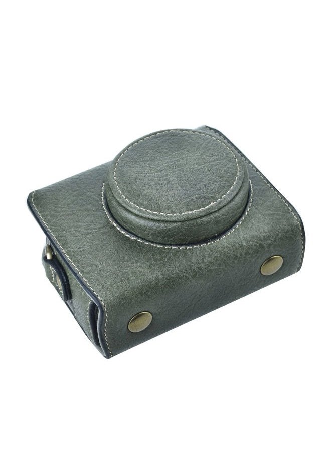 ZV1 Case - Vintage PU Leather Camera Case for Sony ZV1 ZV-1 DSLR Camera - Protective Case with Strap, Green, Beauty Case