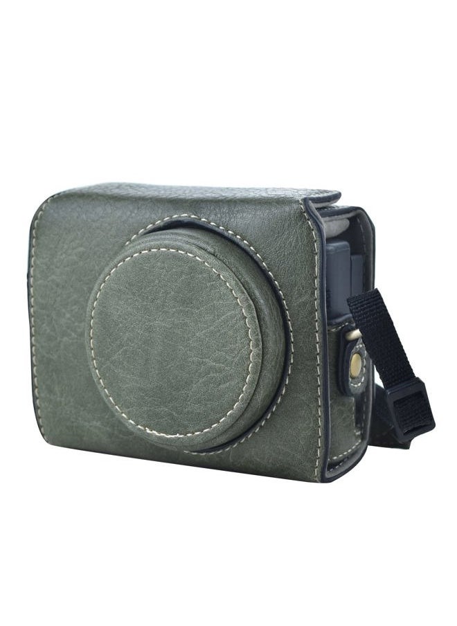 ZV1 Case - Vintage PU Leather Camera Case for Sony ZV1 ZV-1 DSLR Camera - Protective Case with Strap, Green, Beauty Case
