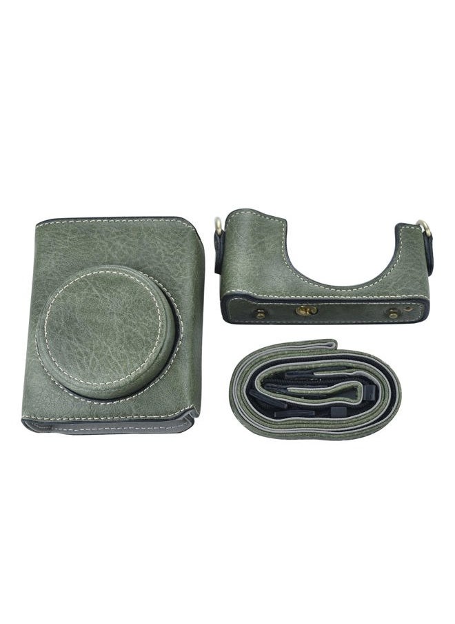 ZV1 Case - Vintage PU Leather Camera Case for Sony ZV1 ZV-1 DSLR Camera - Protective Case with Strap, Green, Beauty Case