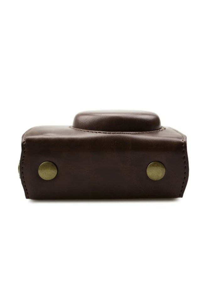 Leather Camera Case for Canon G7 X Mark II/III - Vintage, Protective with Strap, Coffee Beauty Case