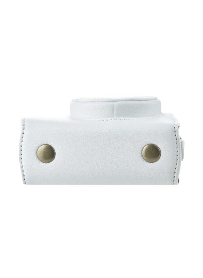 ZV1 Case - Vintage PU Leather Camera Case for Sony ZV1 - Protective Case with Strap, White