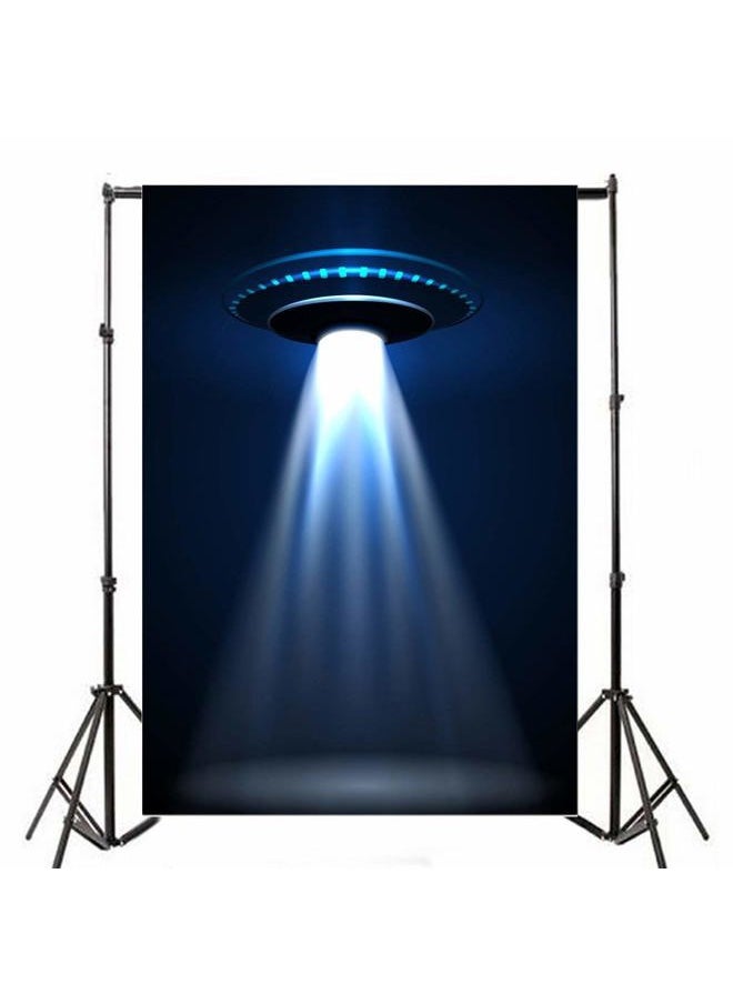 3x5ft UFO Backdrop Flying Saucer Photography Background Science Fiction Alien Invasion Spacecraft Kid Boy Child Artistic Portrait Photo Shoot Studio Props Video Drop Vinyl Wallpaper Drape