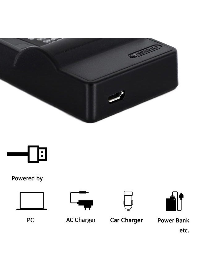 CGA-S007 LCD USB Charger for Panasonic DMC-TZ11, DMC-TZ15, DMC-TZ4, DMC-TZ5, Lumix DMC-TZ1, Lumix DMC-TZ2, Lumix DMC-TZ3, Lumix DMC-TZ4K, Lumix DMC-TZ4S, Lumix DMC-TZ50 Camera and More
