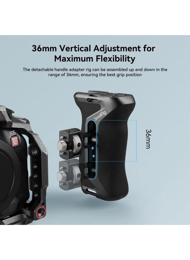 SmallRig Locating Side Handle for ARRI, 36mm Up/Down Adjustable, Left or Right Side Ergonomic Handgrip for Camera Cages, Built-in 1/4