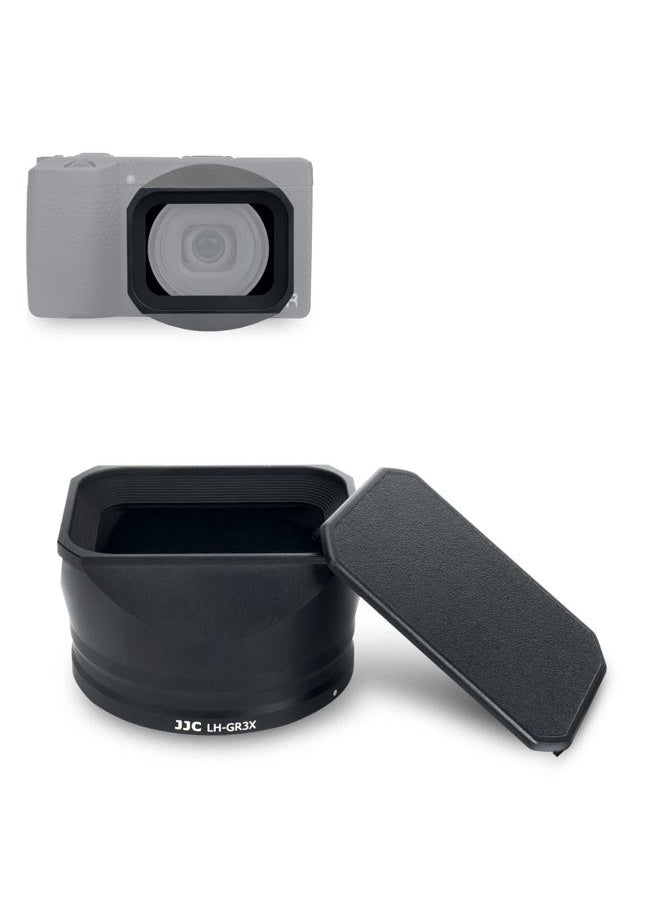 Metal Lens Hood for Ricoh GR IIIx GR IIIx HDF GR3x GR3x HDF Digital Camera, Bayonet Lens Shade with Hood Cap for Better Protection