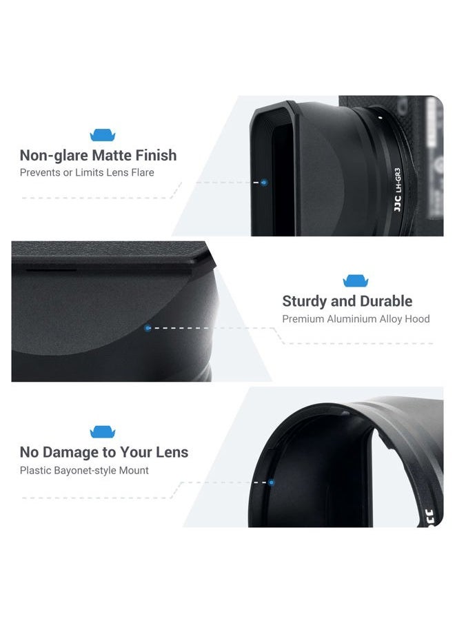 Metal Lens Hood for Ricoh GR IIIx GR IIIx HDF GR3x GR3x HDF Digital Camera, Bayonet Lens Shade with Hood Cap for Better Protection