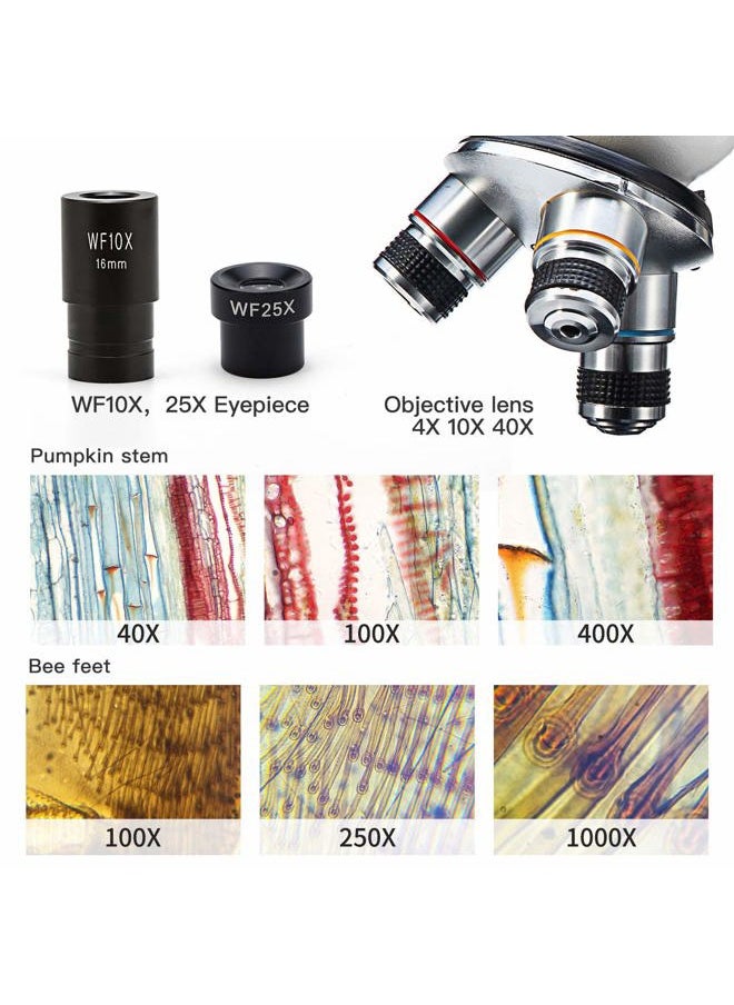 Microscope SW150,Compound Student Microscope,40X-1000X,Monocular Head,Coarse & Fine Focusing,Dual Illumination,Cordless-Capable with Eyepiece Camera and Software Windows and Mac Compatible