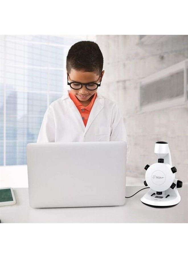 SCT18 Scout Digital STEM Microscope with Six Magnification Lenses, CMOS Sensor, Max. Still-Image Resolution 1600x1200 Pixels (UXGA), Max. Video Resolution 640x480 Pixels (VGA)