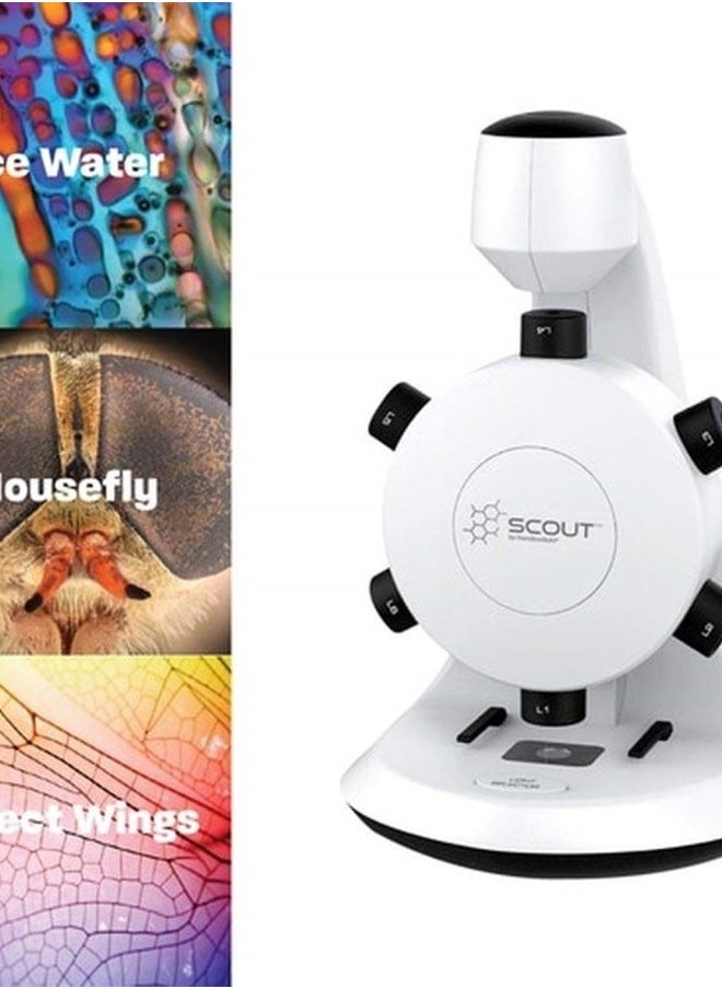 SCT18 Scout Digital STEM Microscope with Six Magnification Lenses, CMOS Sensor, Max. Still-Image Resolution 1600x1200 Pixels (UXGA), Max. Video Resolution 640x480 Pixels (VGA)