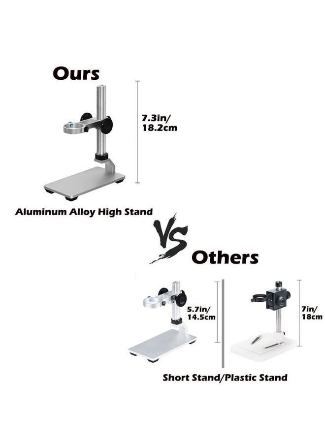 Universal Microscope Stand Pro, Stable Professional Aluminum Alloy Scope Base Holder Support Bracket for Max Diameter 1.4