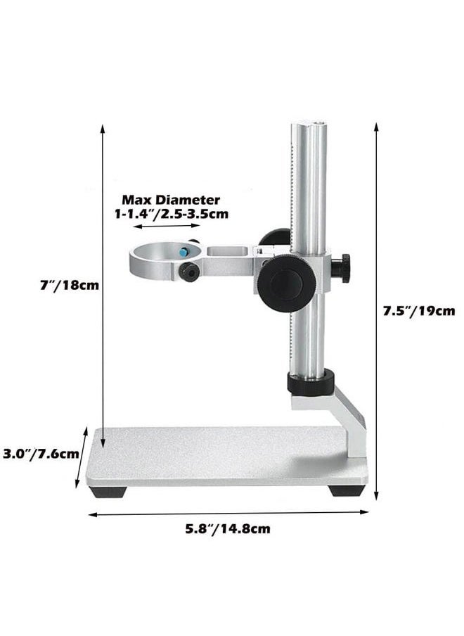 Universal Microscope Stand Pro, Stable Professional Aluminum Alloy Scope Base Holder Support Bracket for Max Diameter 1.4