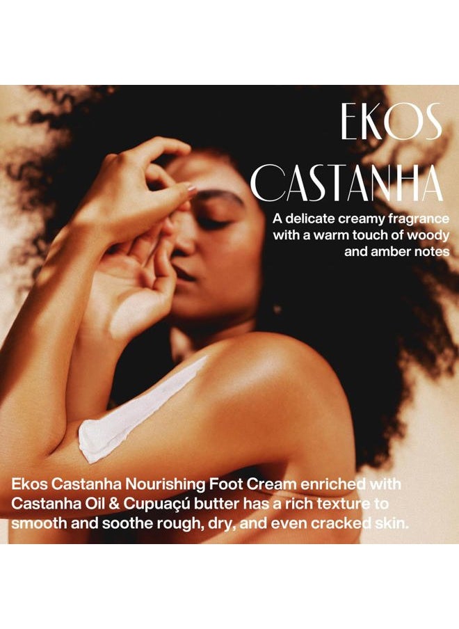 Ekos Castanha Nourishing Foot Cream - Nourish & Soothe Dry Skin - Fast Absorbing - With Brazil Nut Oil to Deeply Moisturize - Vegan & Cruelty-Free - 2.6 oz (75g)