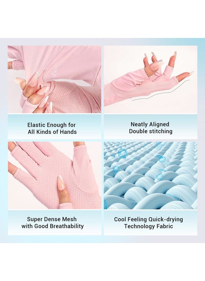 Premium UV Protection Gloves for Nails - UPF99+ Fingertip Protection, Ultra Cool Feeling Fabric, Anti UV Nail Art Gloves