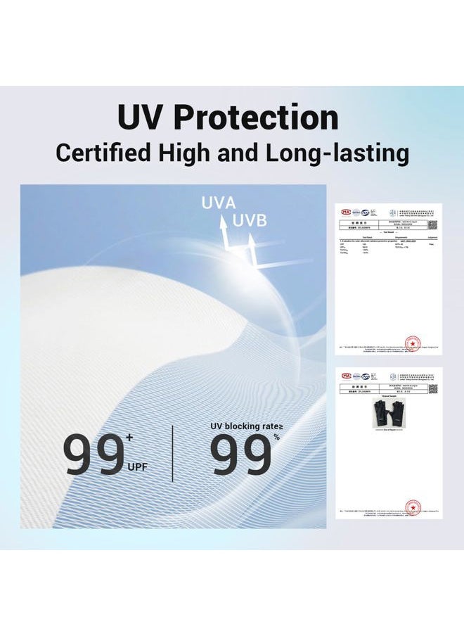 Premium UV Protection Gloves for Nails - UPF99+ Fingertip Protection, Ultra Cool Feeling Fabric, Anti UV Nail Art Gloves