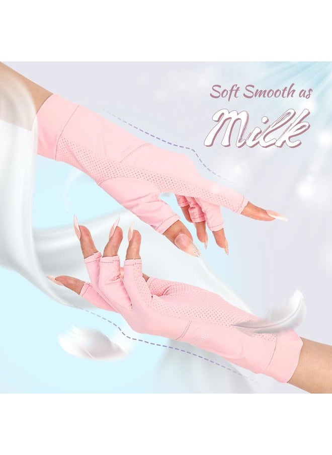 Premium UV Protection Gloves for Nails - UPF99+ Fingertip Protection, Ultra Cool Feeling Fabric, Anti UV Nail Art Gloves