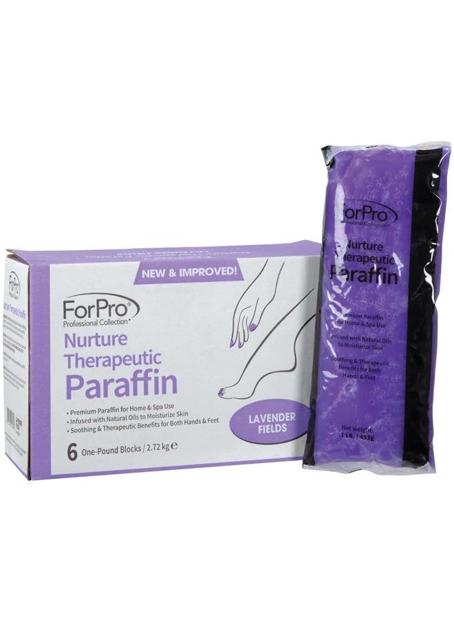 Nurture Paraffin Wax Refill, Lavender Fields, Six 1-Pound Paraffin Blocks, Non-Greasy, Moisturizing for Soft & Healthy Skin, 6 Lbs