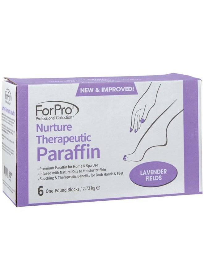 Nurture Paraffin Wax Refill, Lavender Fields, Six 1-Pound Paraffin Blocks, Non-Greasy, Moisturizing for Soft & Healthy Skin, 6 Lbs