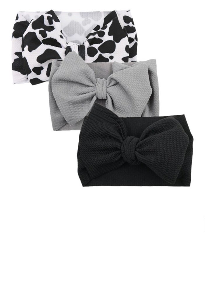 Bambimici - Mira Assorted Big Ribbon Bow Headband for Babies - Animal Pint