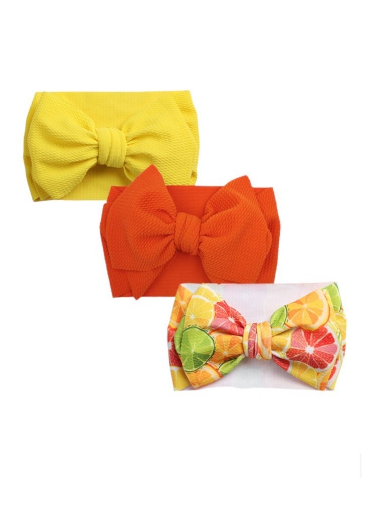 Bambimici - Mira Assorted Big Ribbon Bow Headband for Babies -  Yellow, Red , Multicolor