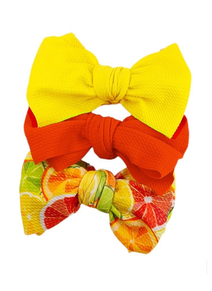 Bambimici - Mira Assorted Big Ribbon Bow Headband for Babies -  Yellow, Red , Multicolor