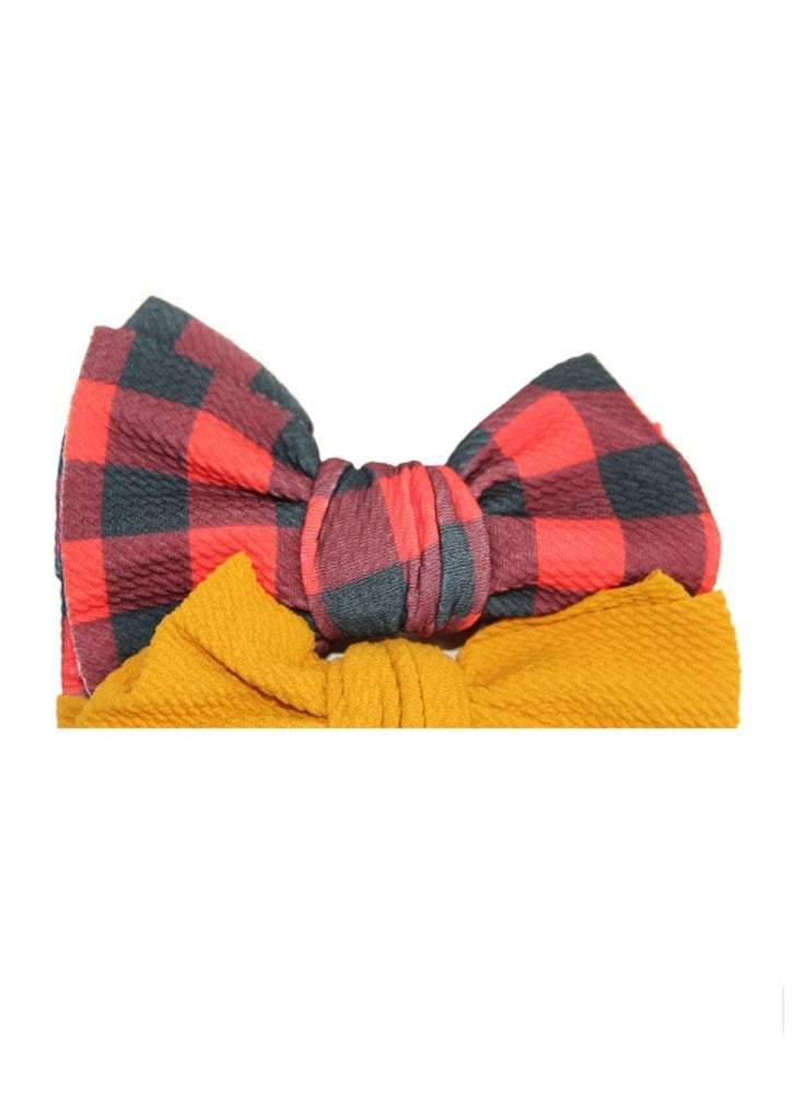 Bambimici - Mira Assorted Big Ribbon Bow Headband for Babies - Multicolor, Mustard Yellow, Red