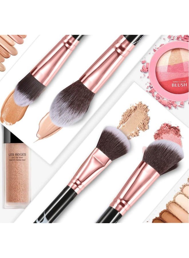Makeup Brushes Professional Marble Makeup Brush Set, Soft and Odor-free Natural Synthetic Bristles,10pcs Makeup Brush + 2 Makeup Sponge + Cosmetics Bag (Black)