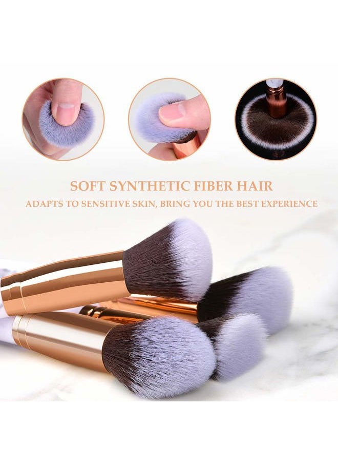 Makeup Brushes Professional Marble Makeup Brush Set, Soft and Odor-free Natural Synthetic Bristles,10pcs Makeup Brush + 2 Makeup Sponge + Cosmetics Bag (Black)