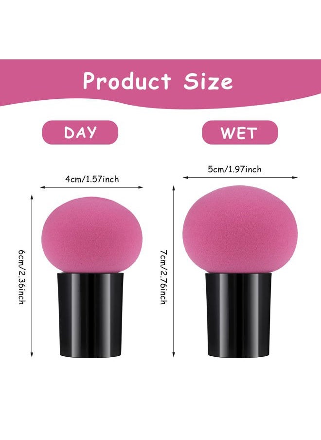 4 PCS Makeup Eggs Sponge Beauty Blender Foundation Blending Make Up Concealer Applicator Cosmetic Face Eye Brush Set With Mini Handle Loose Powder Coverage Flat End Head Holder Kit