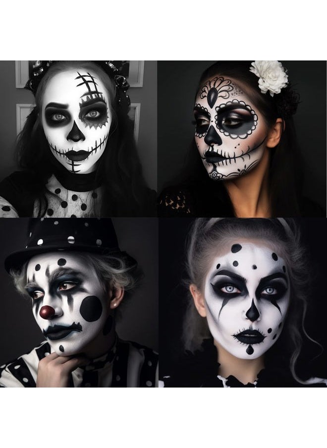 Black Face Body Paint Stick, Eye Black Sticks for Sports Baseball Softball Football, Waterproof Eyeblack Painting Kit for Halloween Skeleton Skull SFX Cosplay Special Effects Costume Makeup