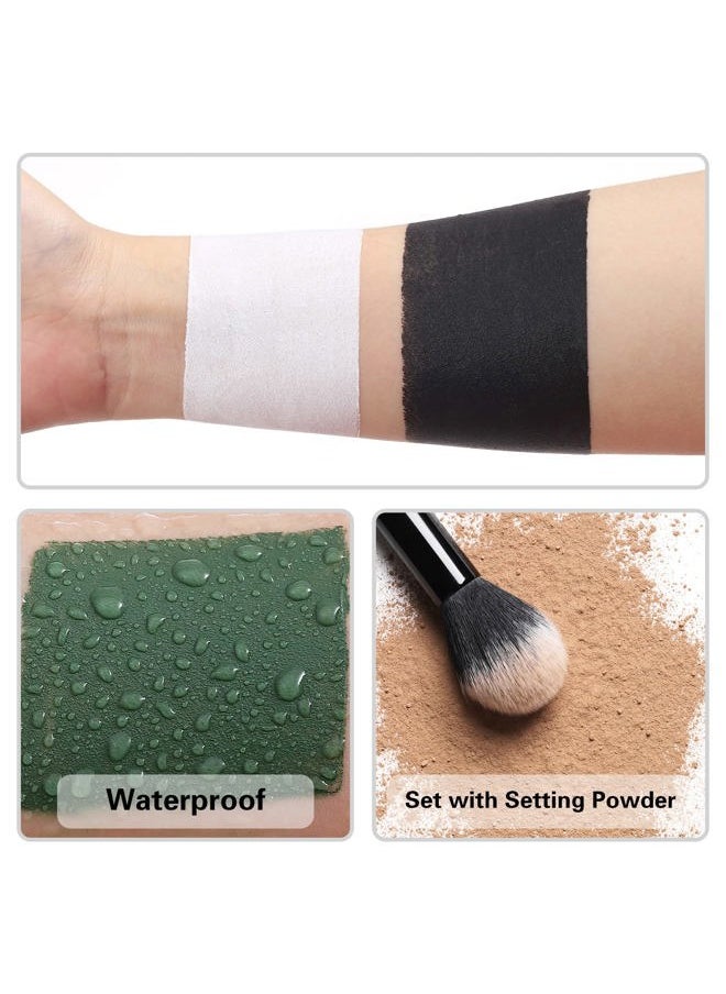 Black Face Body Paint Stick, Eye Black Sticks for Sports Baseball Softball Football, Waterproof Eyeblack Painting Kit for Halloween Skeleton Skull SFX Cosplay Special Effects Costume Makeup