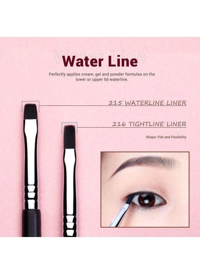 Eyeliner Brush Set, Professional Eye Liner Makeup Brushes 11pcs, Angled Flat Definer Ultra Fine Bent Pencil Point Eyeliner Brushes for Precision Liner, T324