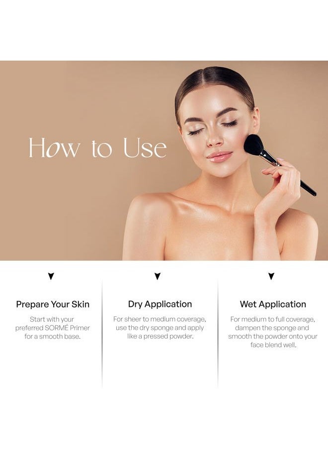 Believable Wet & Dry Finish Powder Foundation - Fragrance Free with Vitamin C - Hydrating, Rejuvenating with Alpha Hydroxy - Medium to Full Coverage - Flawless, Youthful & Dewy Finish - 25ml