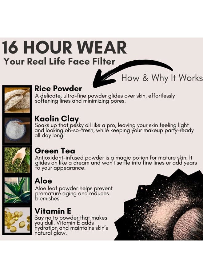 Organic Setting Powder, Extend Makeup Wear Time, Minimize Oil and Pores, Invisible Light