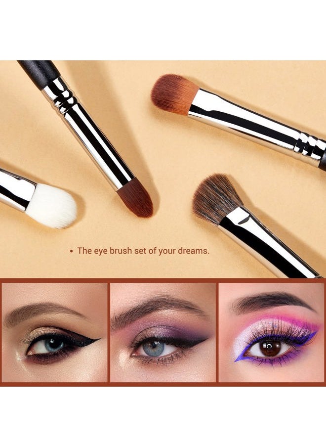 Eyeshadow Brush Set 12pcs Eye Makeup Brushes Set Professional Premium Sythetic Eye Shadow Blending Smoky Shader Concealer Brush Black T339