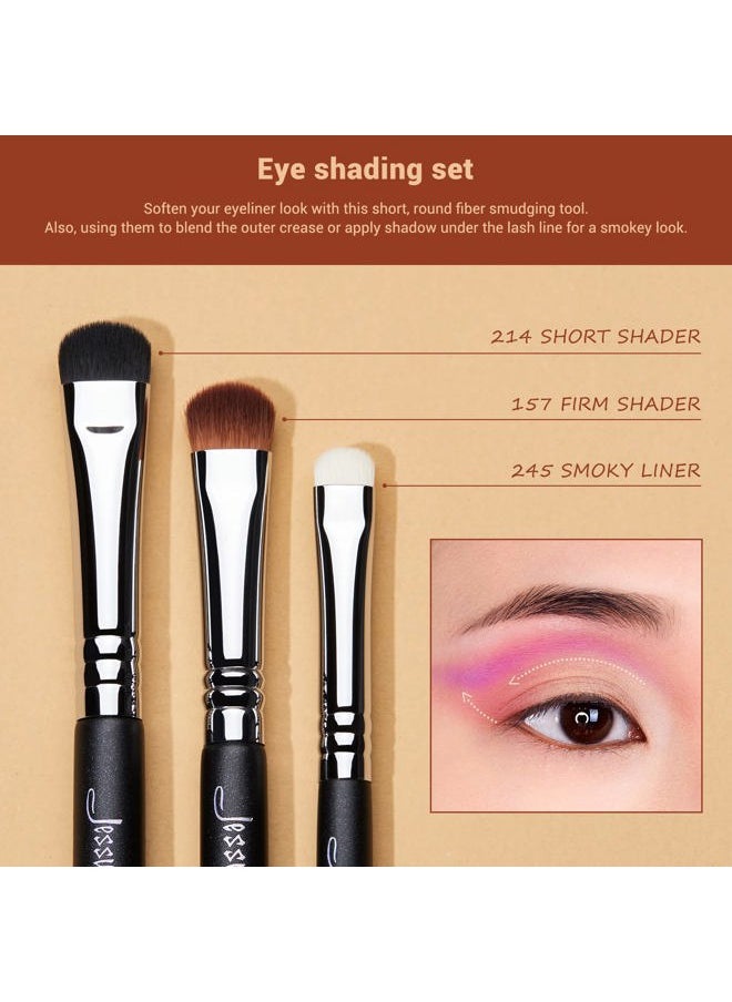 Eyeshadow Brush Set 12pcs Eye Makeup Brushes Set Professional Premium Sythetic Eye Shadow Blending Smoky Shader Concealer Brush Black T339