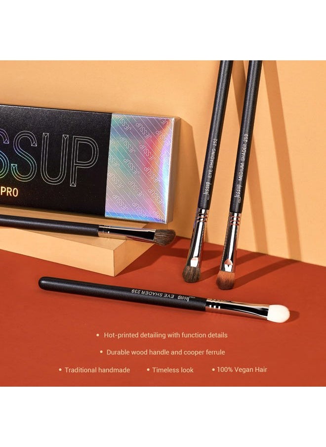 Eyeshadow Brush Set 12pcs Eye Makeup Brushes Set Professional Premium Sythetic Eye Shadow Blending Smoky Shader Concealer Brush Black T339