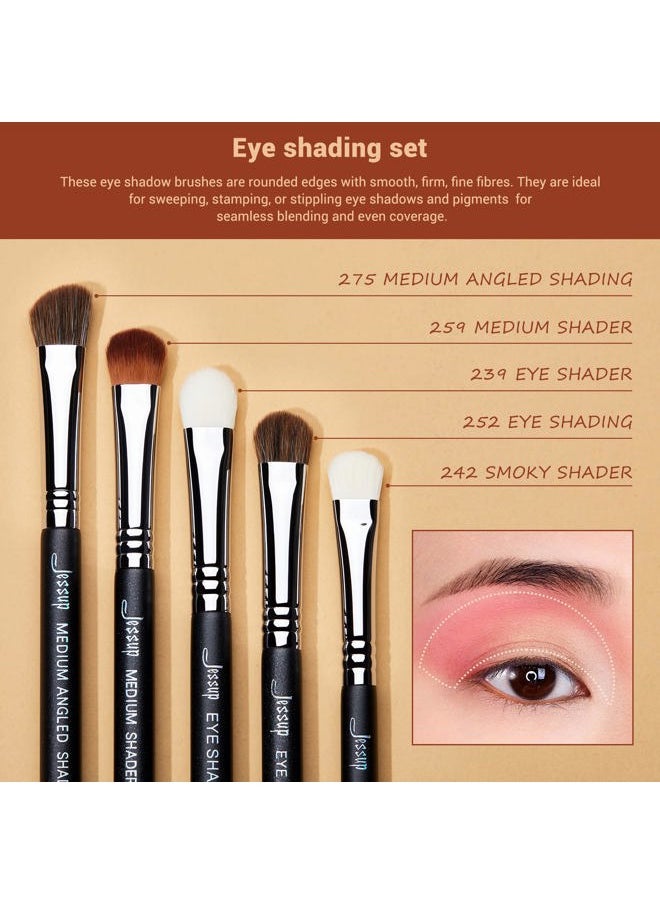 Eyeshadow Brush Set 12pcs Eye Makeup Brushes Set Professional Premium Sythetic Eye Shadow Blending Smoky Shader Concealer Brush Black T339
