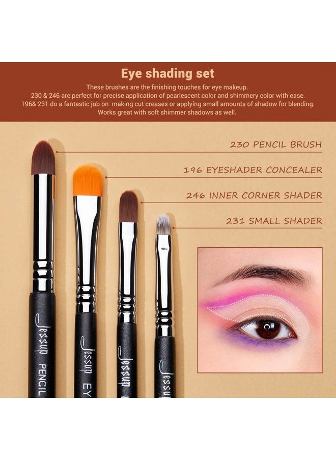 Eyeshadow Brush Set 12pcs Eye Makeup Brushes Set Professional Premium Sythetic Eye Shadow Blending Smoky Shader Concealer Brush Black T339