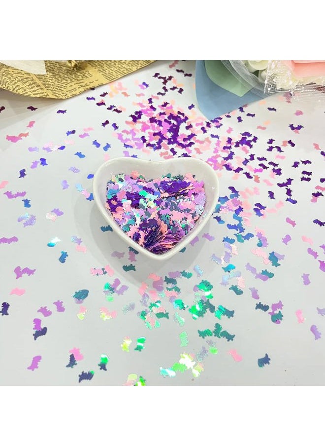 10 Grams/Pack - Pearl Iridescent Mixes Dinosaur Shape Glitter Sequins - Festival Rave Beauty Makeup Face Body Nail Craft Art Decoration