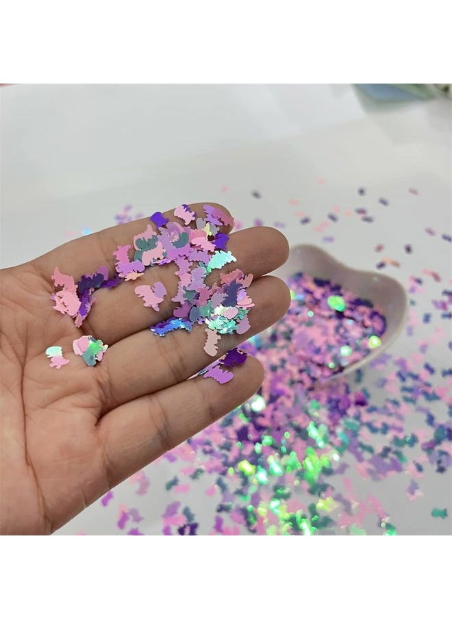 10 Grams/Pack - Pearl Iridescent Mixes Dinosaur Shape Glitter Sequins - Festival Rave Beauty Makeup Face Body Nail Craft Art Decoration