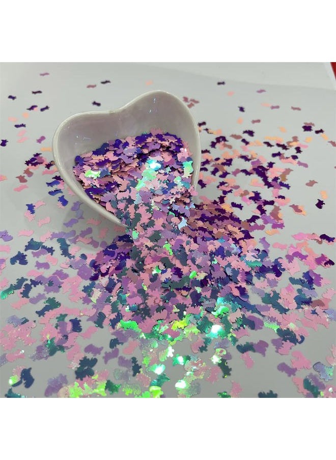 10 Grams/Pack - Pearl Iridescent Mixes Dinosaur Shape Glitter Sequins - Festival Rave Beauty Makeup Face Body Nail Craft Art Decoration