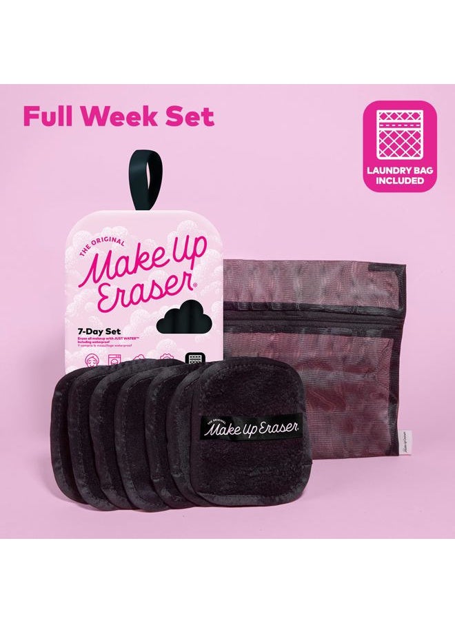 The Original MakeUp Eraser, 7-Day Set, Erase All Makeup With Just Water, Including Waterproof Mascara, Eyeliner, Foundation, Lipstick, Sunscreen, and More! Chic Black, 7ct.