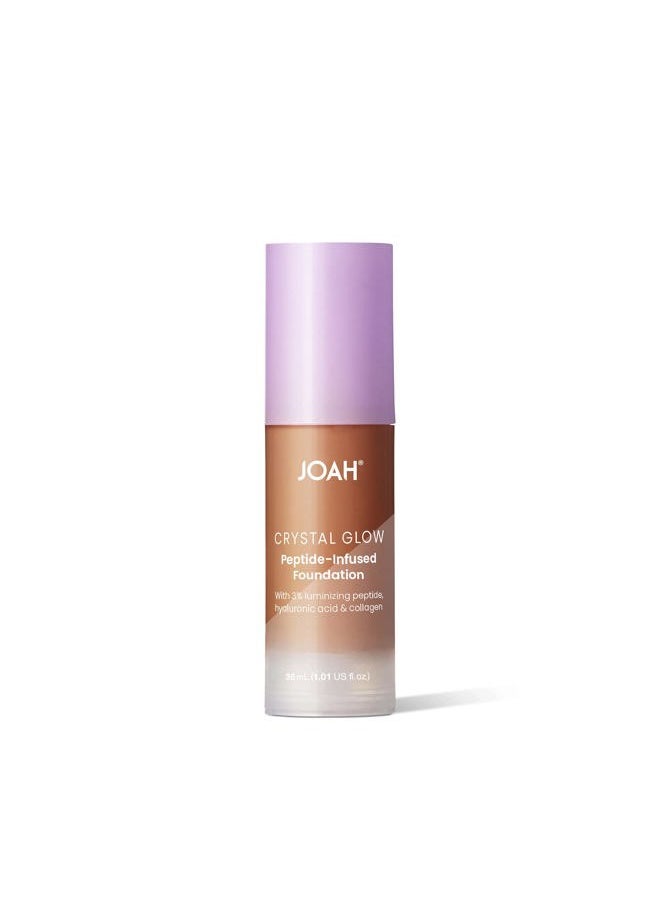 Peptide Infused Foundation, 2-1 Korean Face Makeup with Blurring Face Primer, Luminizer, Hydration & Skin Defense for a Lightweight Finish, Buildable Medium Coverage, 1.01 Oz, Deep Warm