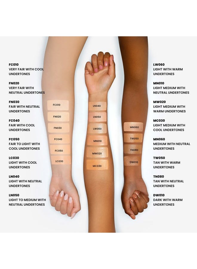 Peptide Infused Foundation, 2-1 Korean Face Makeup with Blurring Face Primer, Luminizer, Hydration & Skin Defense for a Lightweight Finish, Buildable Medium Coverage, 1.01 Oz, Deep Warm