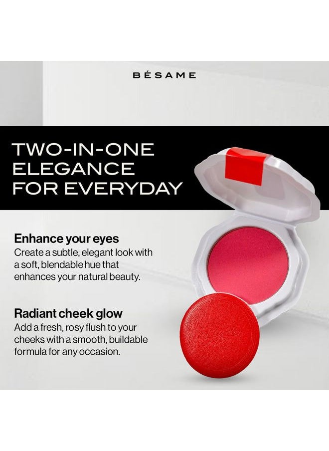 Besame Cosmetics Touch of Pink Powder Blush & Eyeshadow Refill - Fits Signature Compacts Post-2019, Pastel Pink, Safe for Eyes